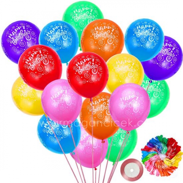 9. Adet Uçan Happy Birthday Balon Resim 1