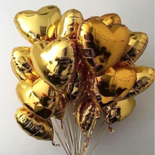 9.Adet Kalp Gold Balon Resim 1