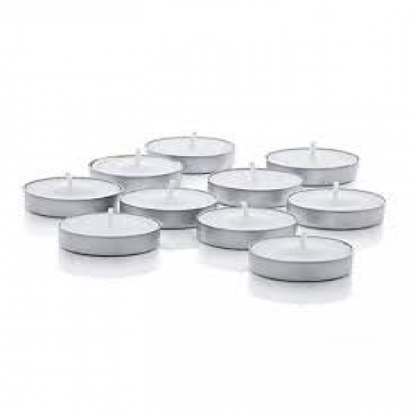 10.Adet  Tealight Mum beyaz Resim 1